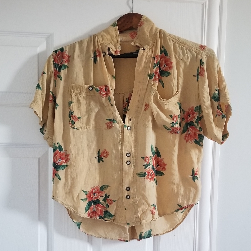 Yellow floral top